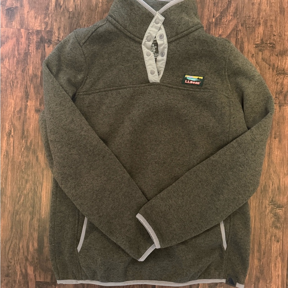 L.L. Bean Women’s Green Sweater Fleece Pullover Size Small